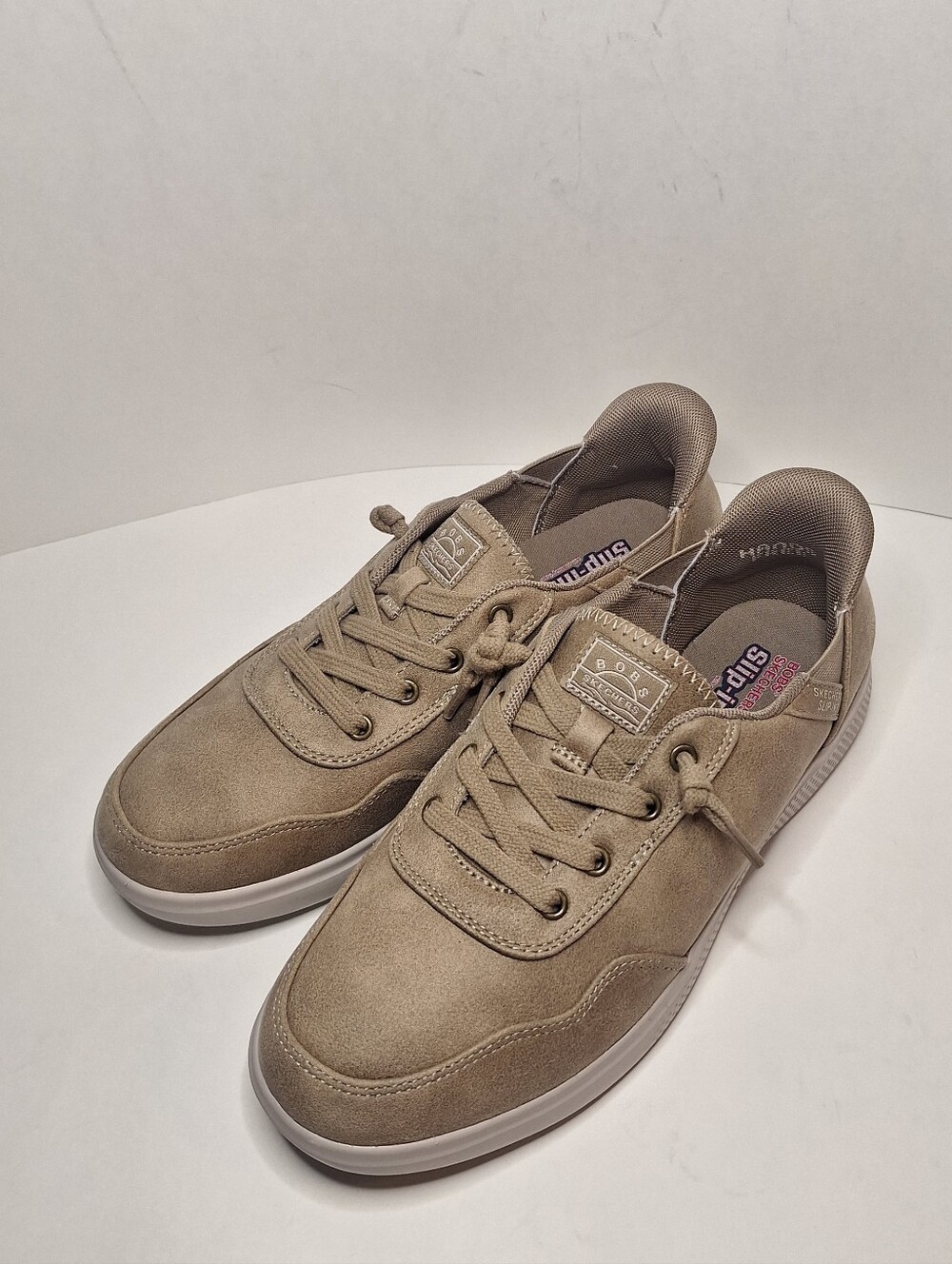Bob's From Skechers Taupe Beige Memory Foam Slip On Sneakers size 8 New